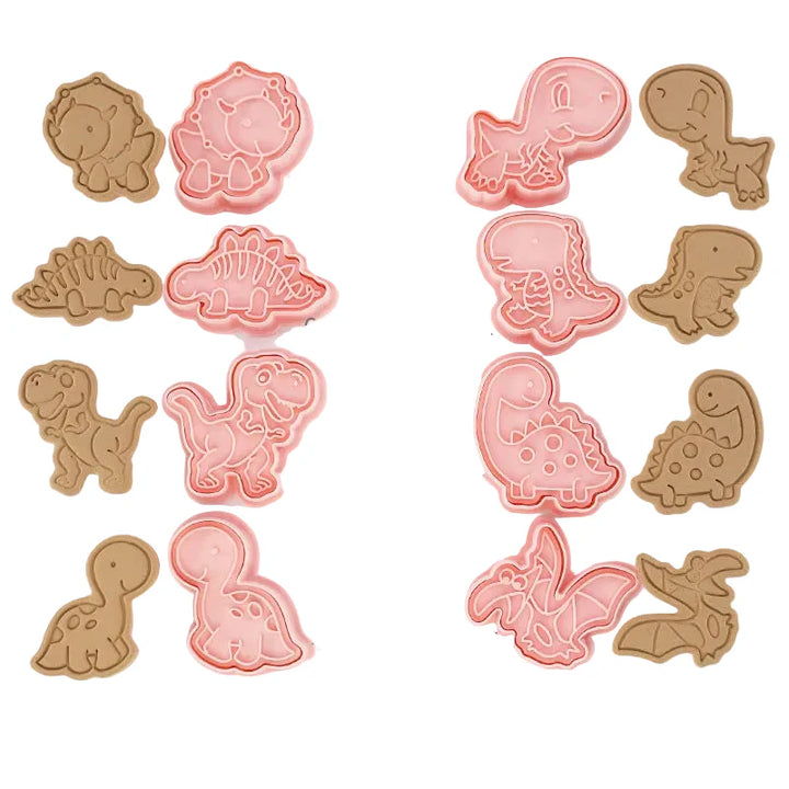 8pcs 3D Cartoon Cookie Cutters Pressable Biscuit Mold Cookie Stamp Set | Bowlift
