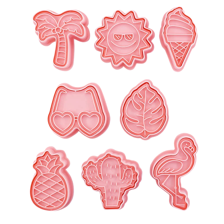 8pcs 3D Cartoon Cookie Cutters Pressable Biscuit Mold Cookie Stamp Set | Bowlift