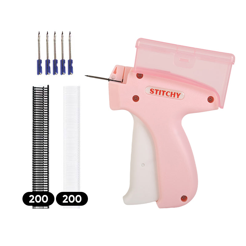 BowLift | Mini Label Gun with Storage Box - Compact Design, Fine Needle Set, Contains More Than 2000 Labels, Suitable for Clothing and Fabric Labels