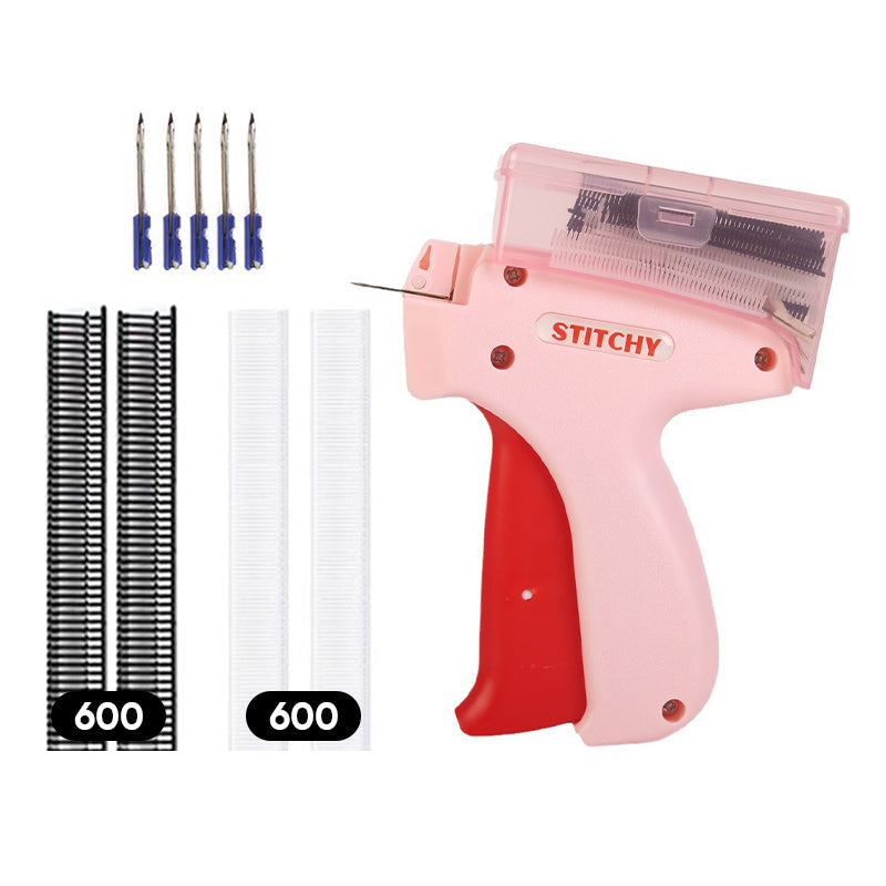 BowLift | Mini Label Gun with Storage Box - Compact Design, Fine Needle Set, Contains More Than 2000 Labels, Suitable for Clothing and Fabric Labels
