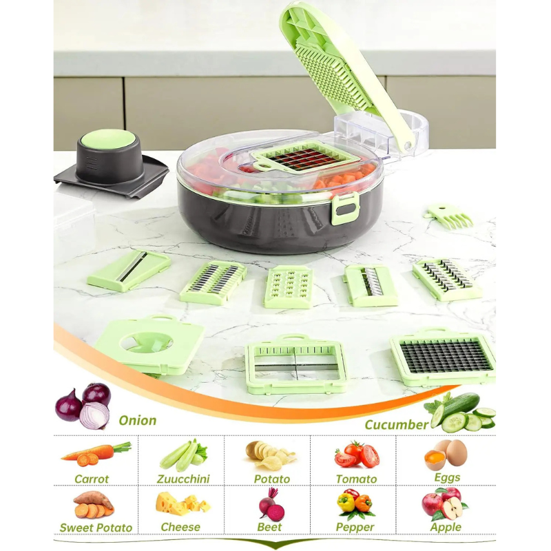 9 in 1 Kitchen Vegetable Chopper Slicer Dicer Cutter with Container | Bowlift