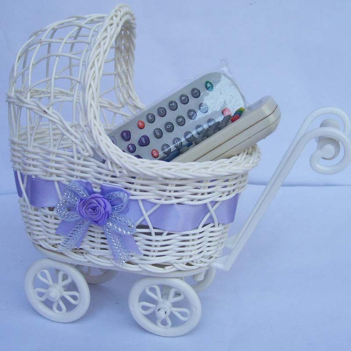 Decorative Wicker Doll Pram Bowlift