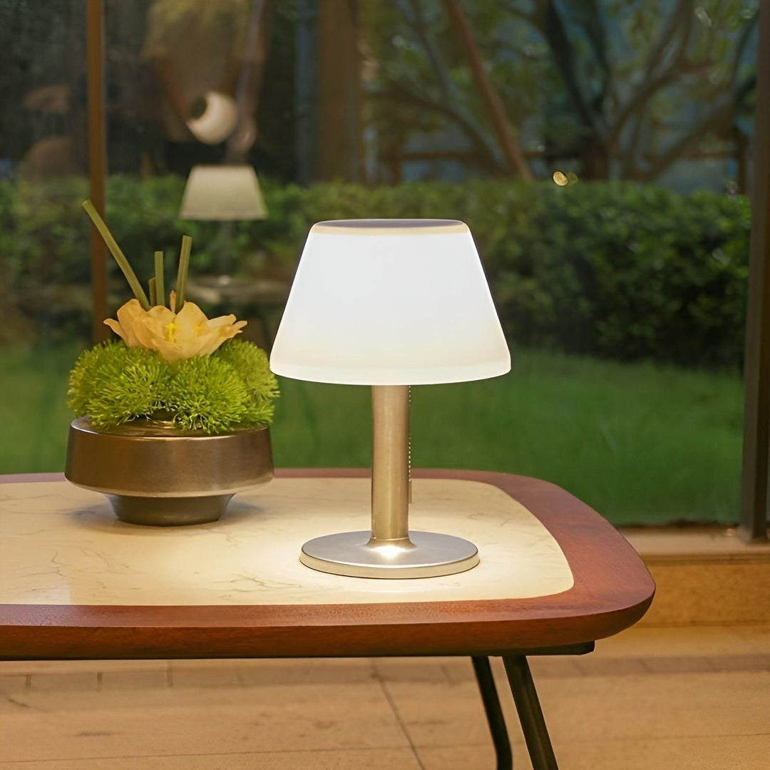Elegant solid table lamp for outdoor charm Bowlift