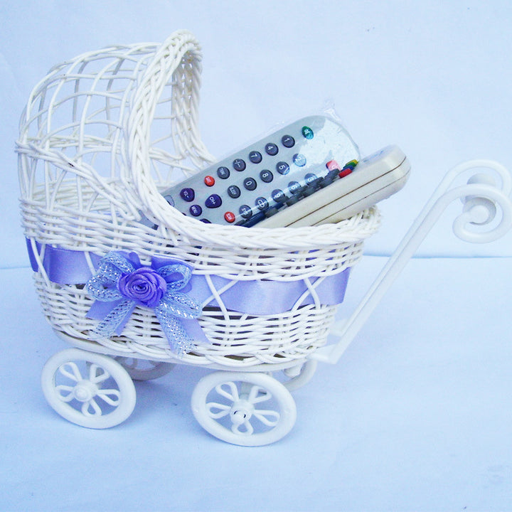 Vintage Woven Doll Pram Basket Bowlift