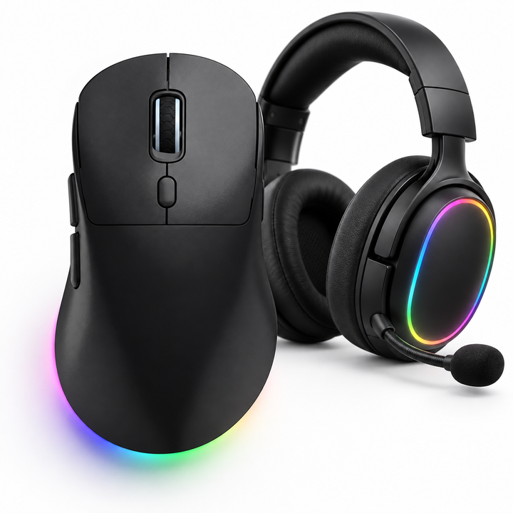 Ergonomic Right-Handed Lightweight Wireless RGB Gaming Mouse Bowlift