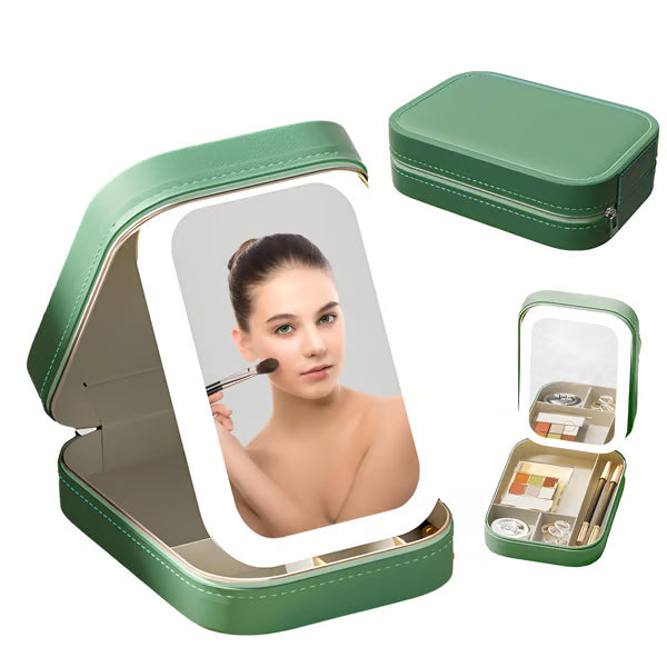 BowLift | Portable Makeup Organizer — Compact LED Mirror with Adjustable Lighting