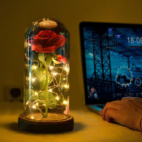 Enchanting Rose Tree with Shiny Lights - Unique Gift for Romantic Occasions | Bowlift