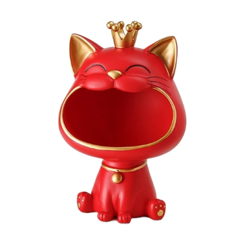 Laughing Lucky Cat Decoration, Bowl for Sweets and Jewelry, Modern Design | Bowlift
