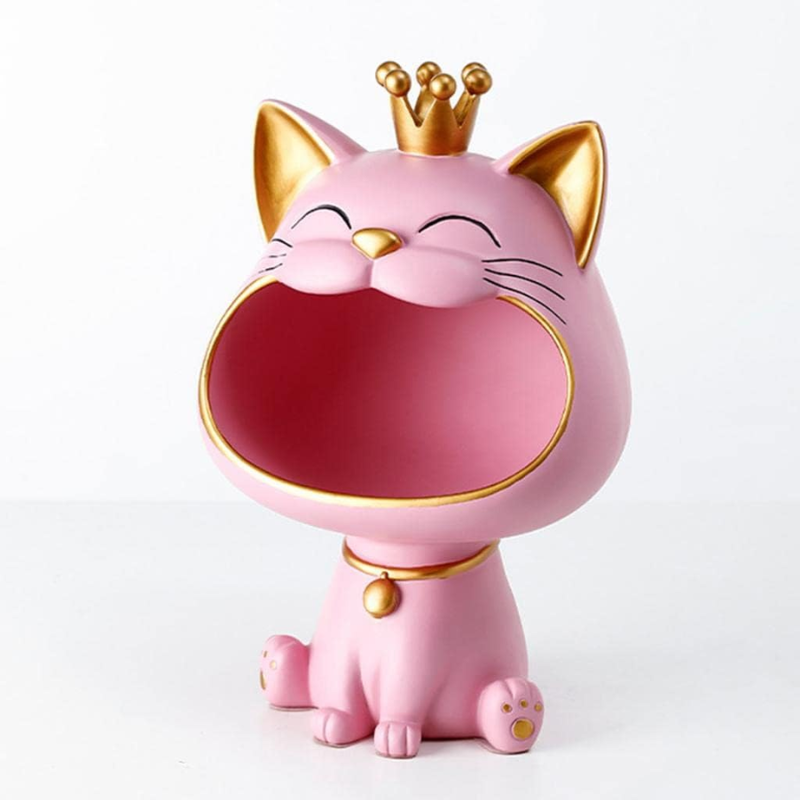 Laughing Lucky Cat Decoration, Bowl for Sweets and Jewelry, Modern Design | Bowlift