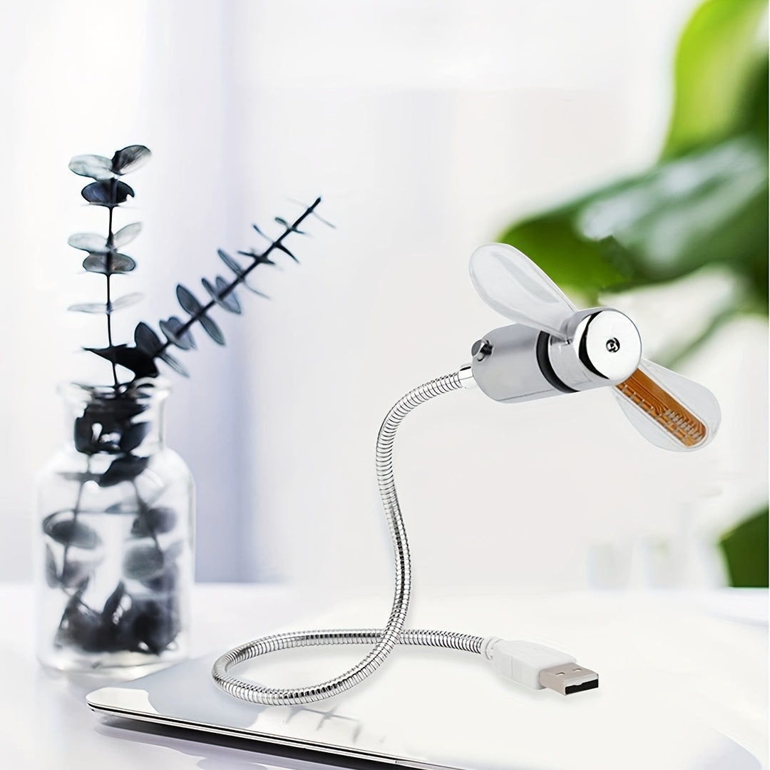 USB Desk Fan with LED Clock Display | Bowlift