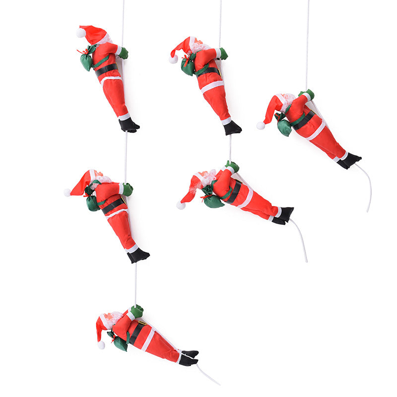 Decorative Santa Claus figures in ladder set