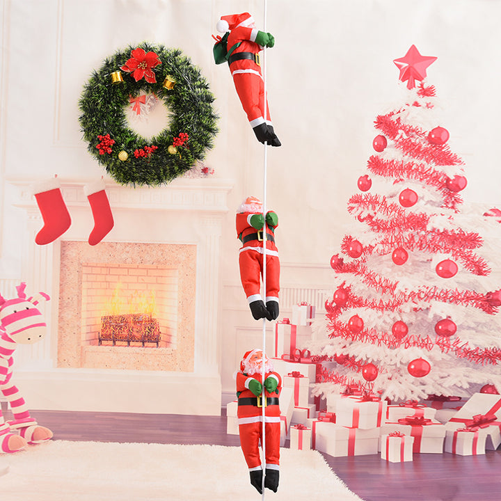 Decorative Santa Claus figures in ladder set