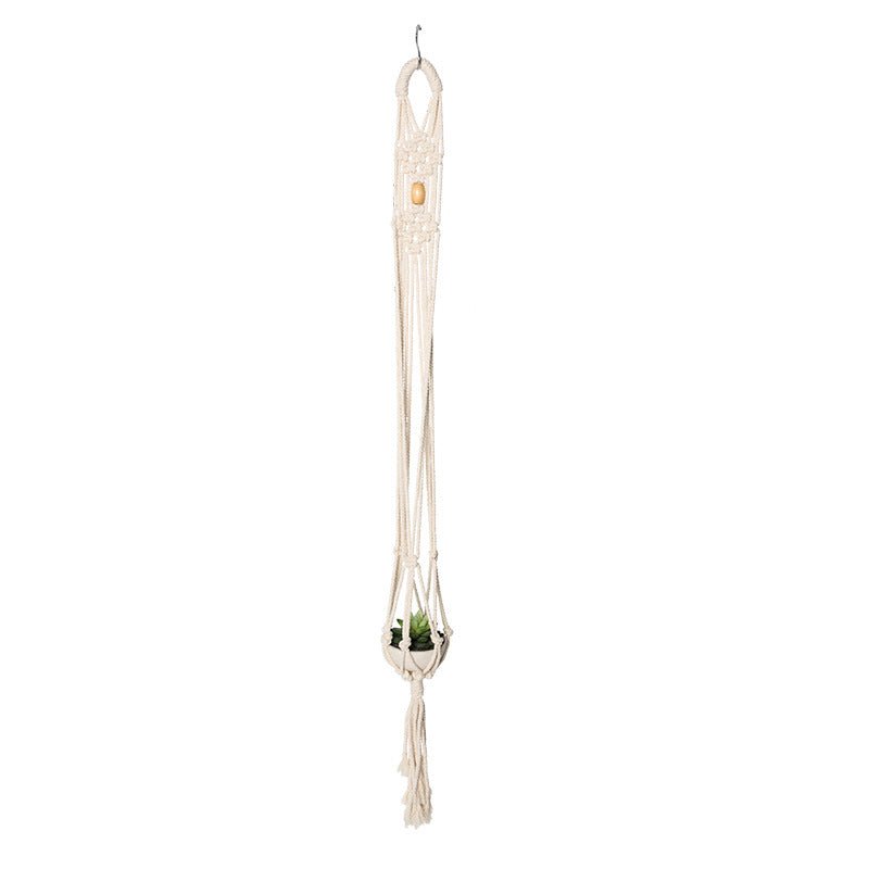 Boho-Macramee Plant Hanger Set with Hand-Knotted Tassels and Adjustable Loops Bowlift
