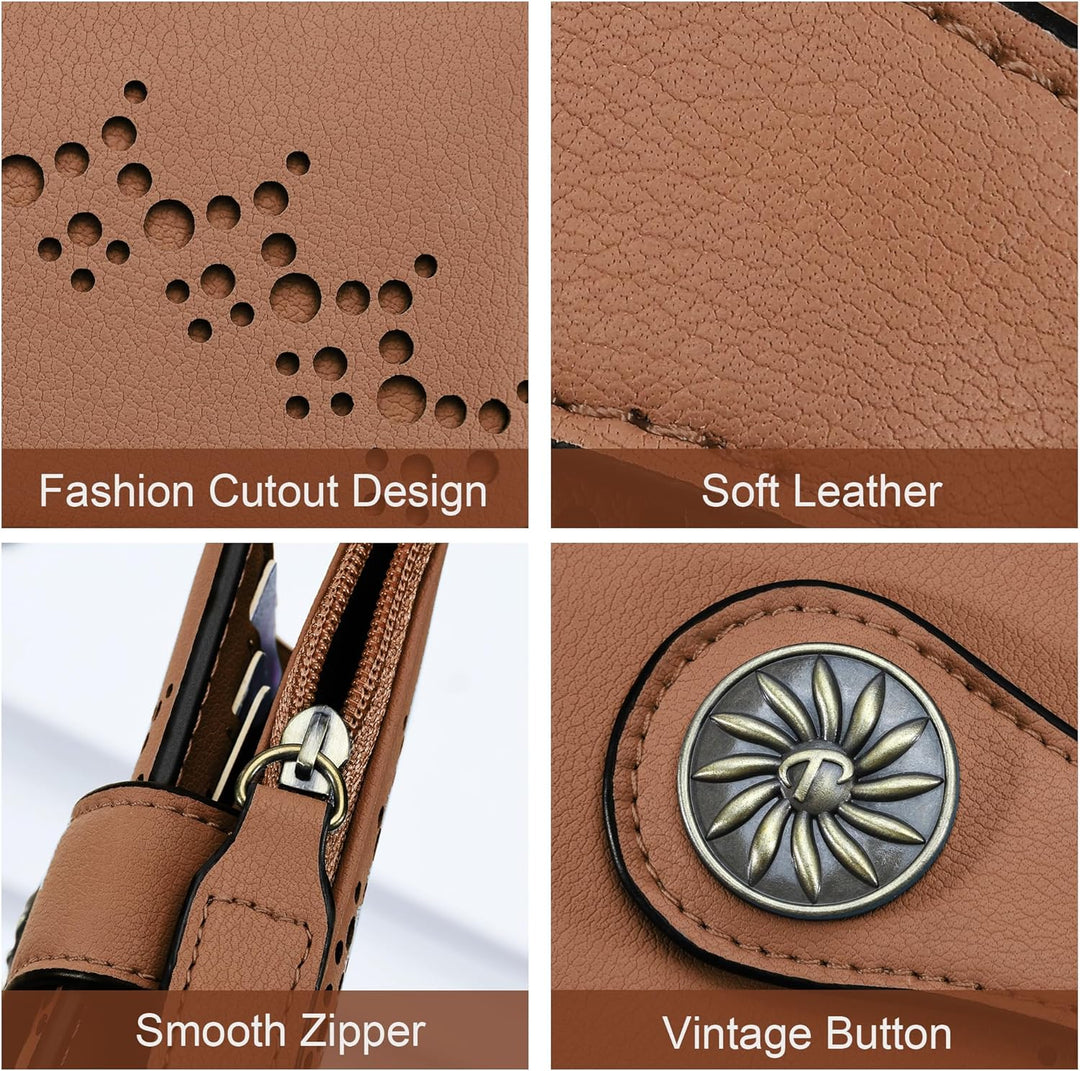 Elegant RFID Women's Wallet with Zipper Bowlift