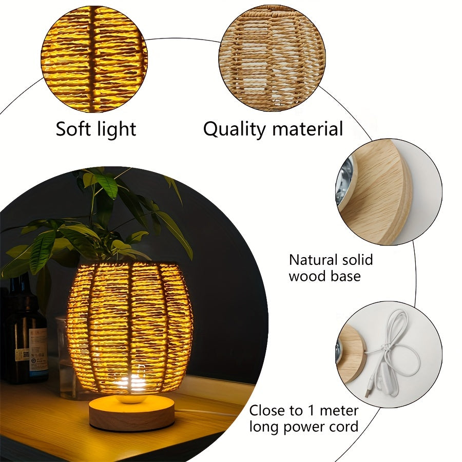 EcoLoom Table Lamp – Handmade Wood with LED Bowlift