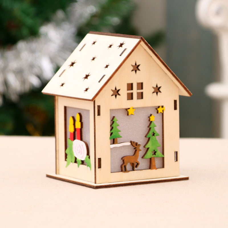 Decorative Wooden Santa House Ornament Bowlift
