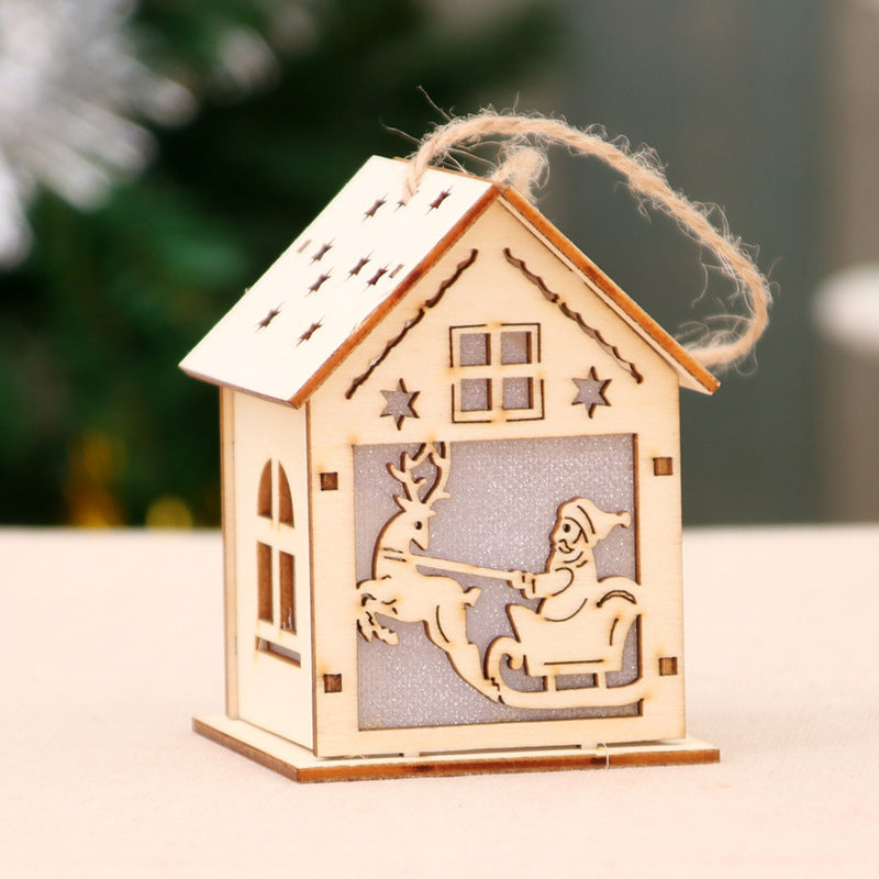 Decorative Wooden Santa House Ornament Bowlift