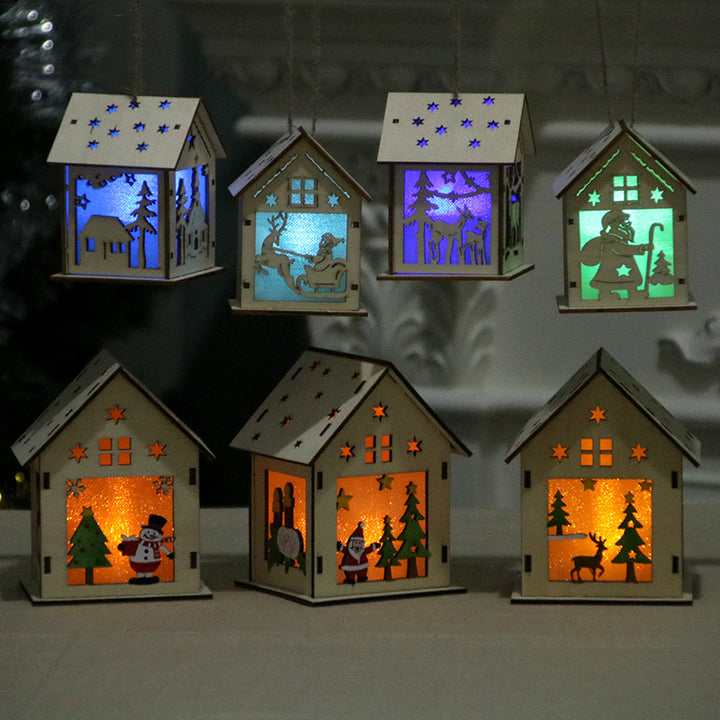 Decorative Wooden Santa House Ornament Bowlift