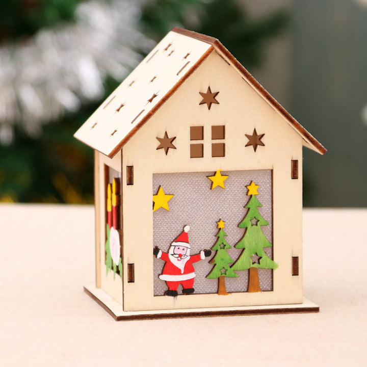 Decorative Wooden Santa House Ornament Bowlift