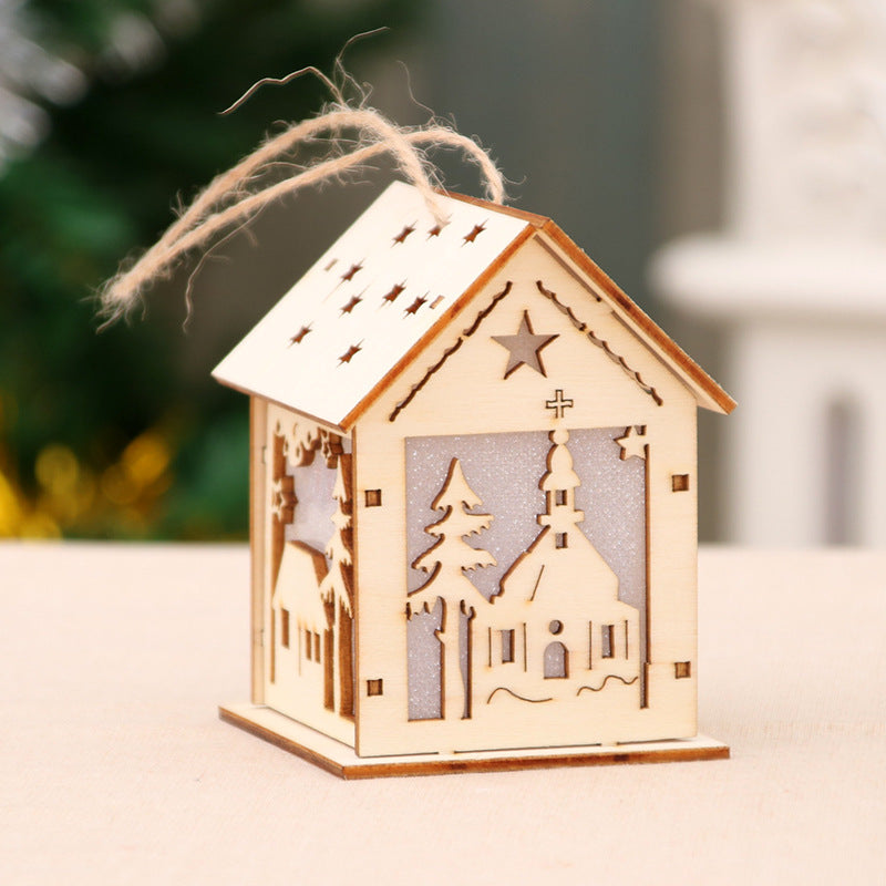 Decorative Wooden Santa House Ornament Bowlift