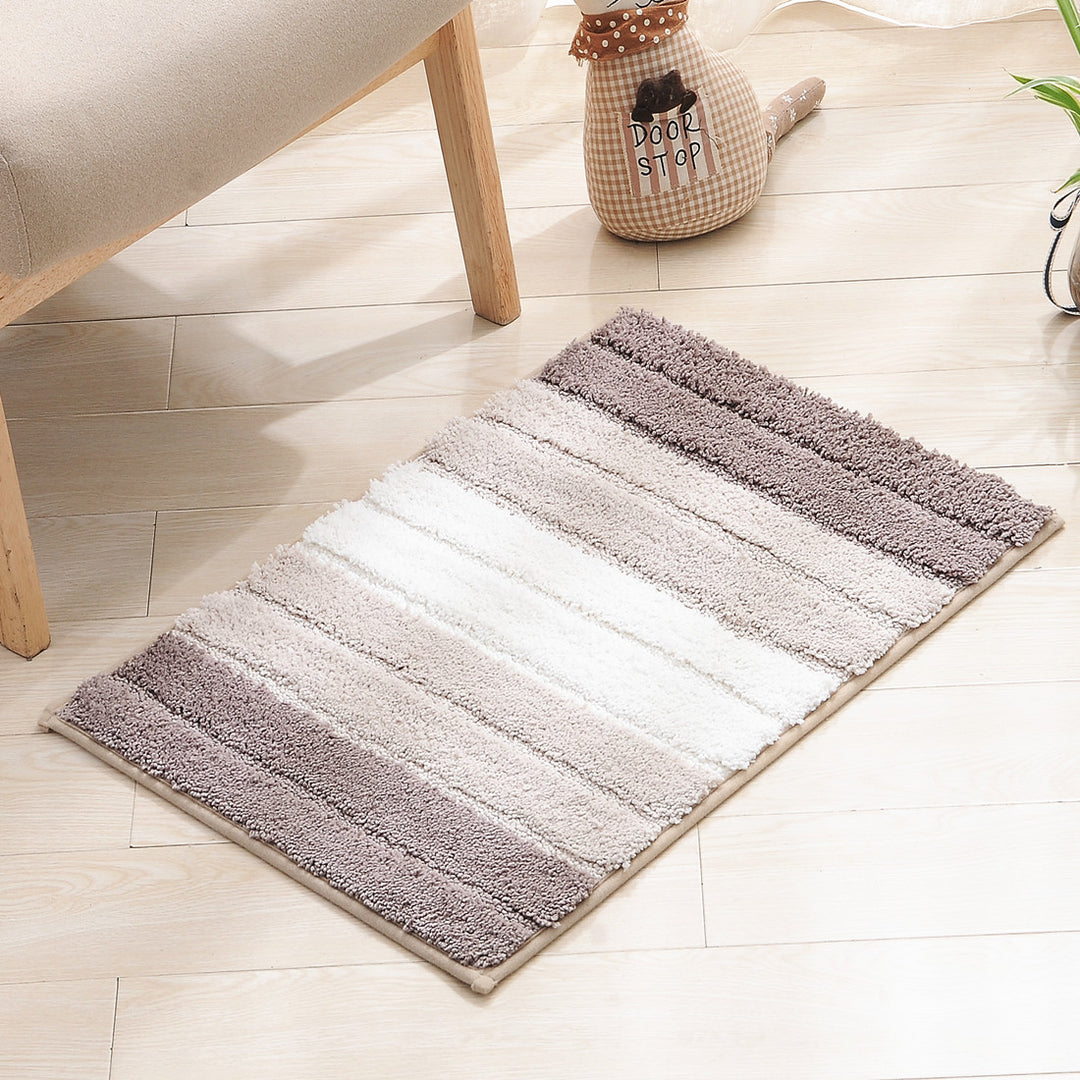 Soft Striped Bathroom Rug Bowlift