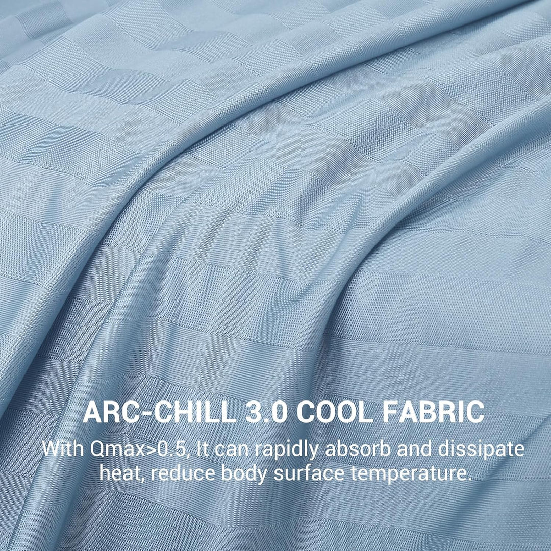 Cooling Fabric Q-max>0.5  Double-Sided Summer Blanket of Color Blue | Bowlift
