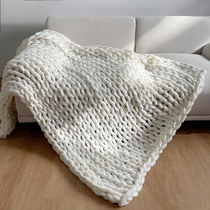 BowLift | Chunky Knit Handmade Weighted Throw – Ultra-Cozy & Stylish Blanket
