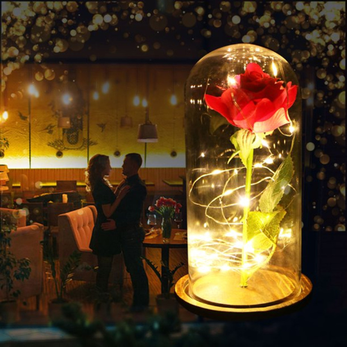 Enchanting Rose Tree with Shiny Lights - Unique Gift for Romantic Occasions | Bowlift