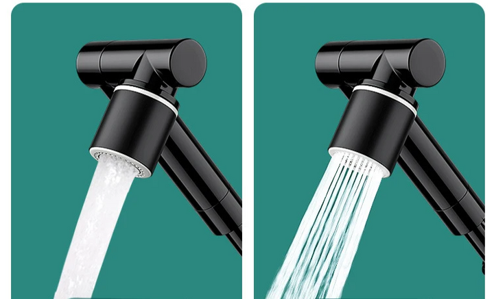 FlexiFlow 360° rotatable and extendable faucet head Bowlift