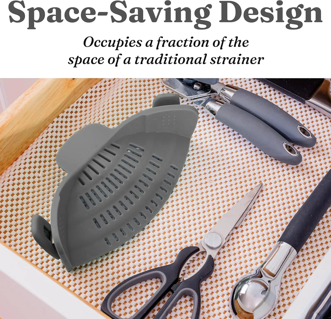 BowLift | Silicone sieve with clip – Heat-resistant draining container for food