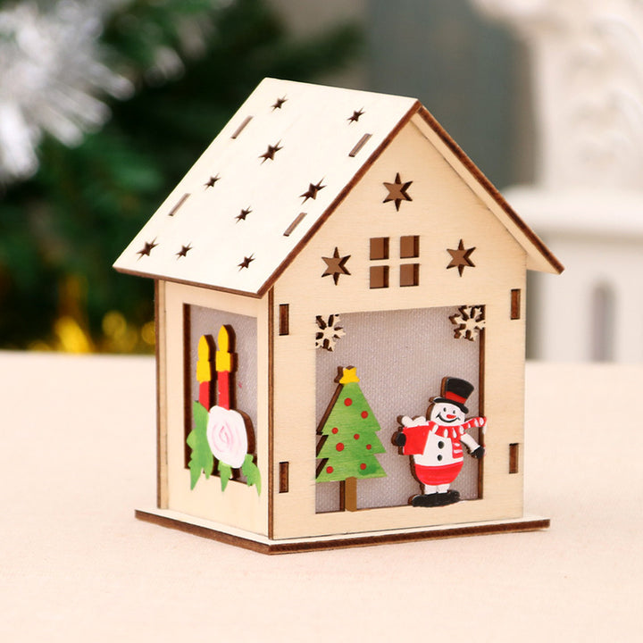 Decorative Wooden Santa House Ornament Bowlift