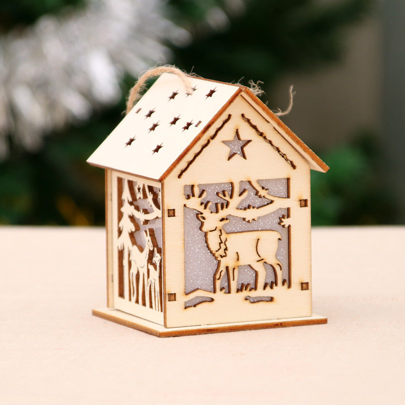 Decorative Wooden Santa House Ornament Bowlift