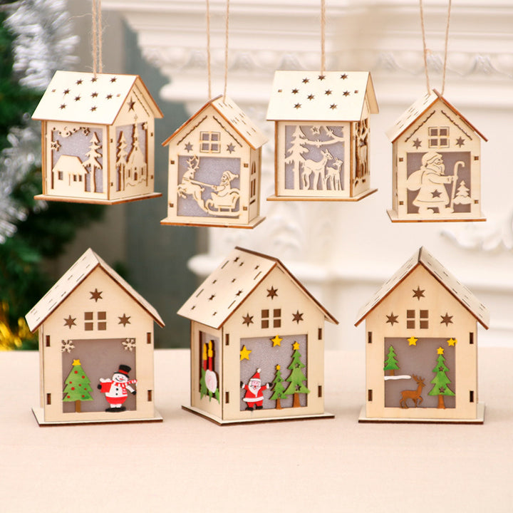 Decorative Wooden Santa House Ornament Bowlift