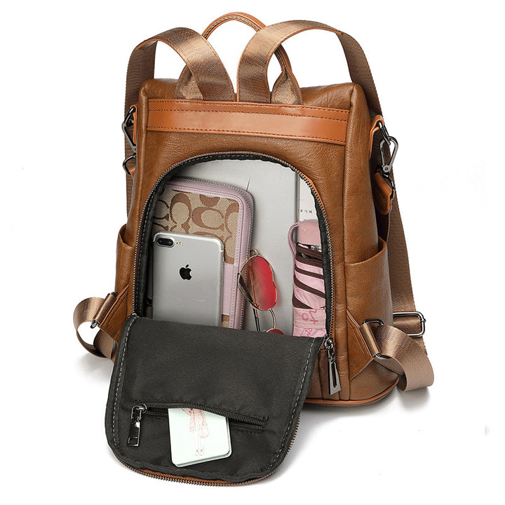 Stylish Multi-Functional Leather Backpack