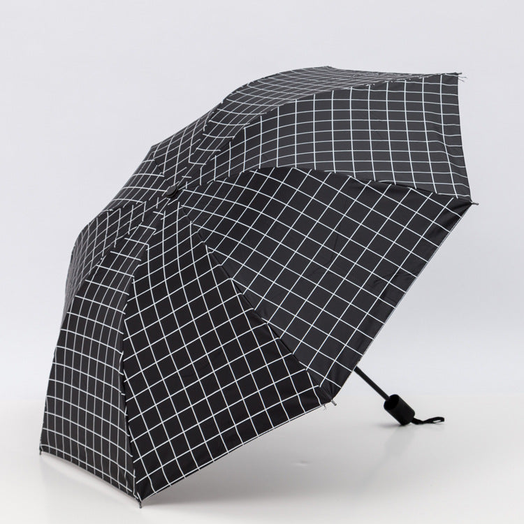 Women Black-white checkered pattern umbrella Bowlift