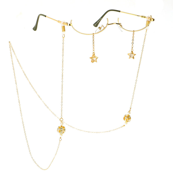 Decorative Star-Accented Eyewear Chain Bowlift