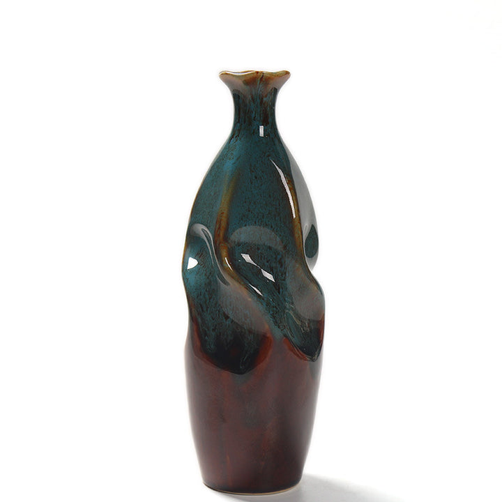 Artisanal Ceramic Decorative Bottle Vase Bowlift