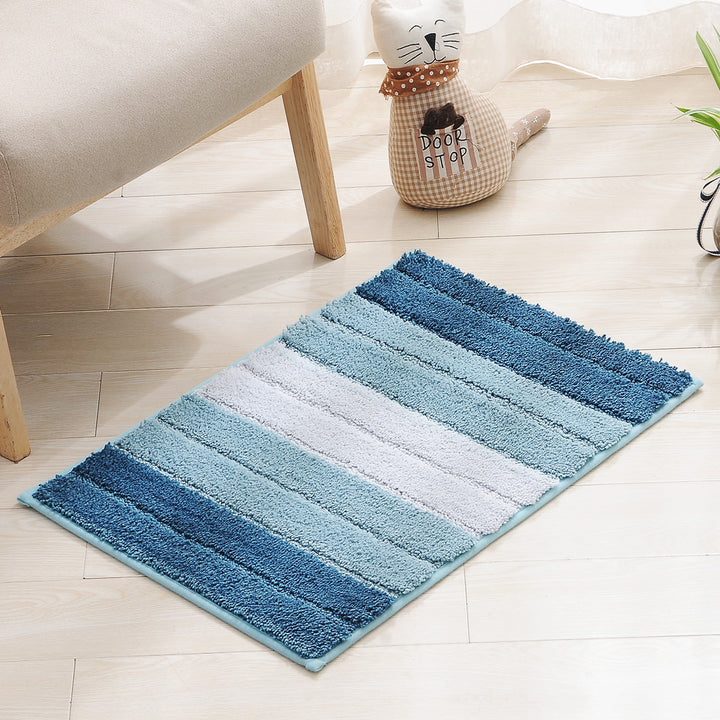 Soft Striped Bathroom Rug Bowlift