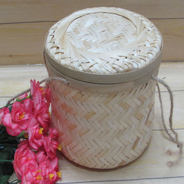 Natural Woven Storage Canister Bowlift