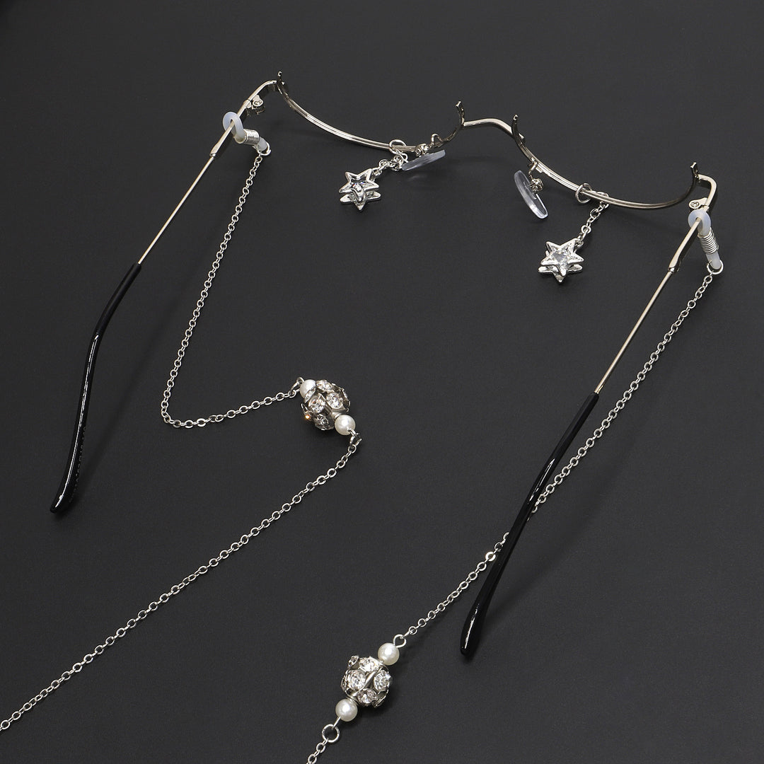 Decorative Star-Accented Eyewear Chain Bowlift