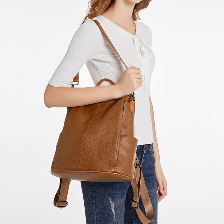 Stylish Multi-Functional Leather Backpack