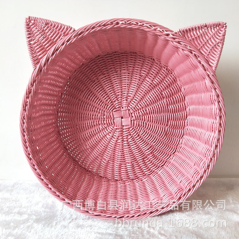 Cat Ear Woven Storage Basket Bowlift