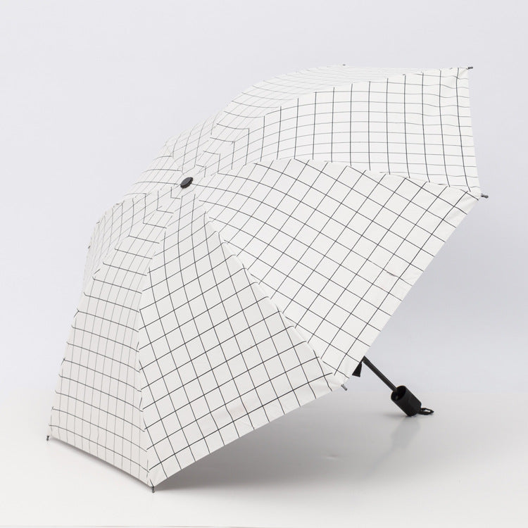Women Black-white checkered pattern umbrella Bowlift