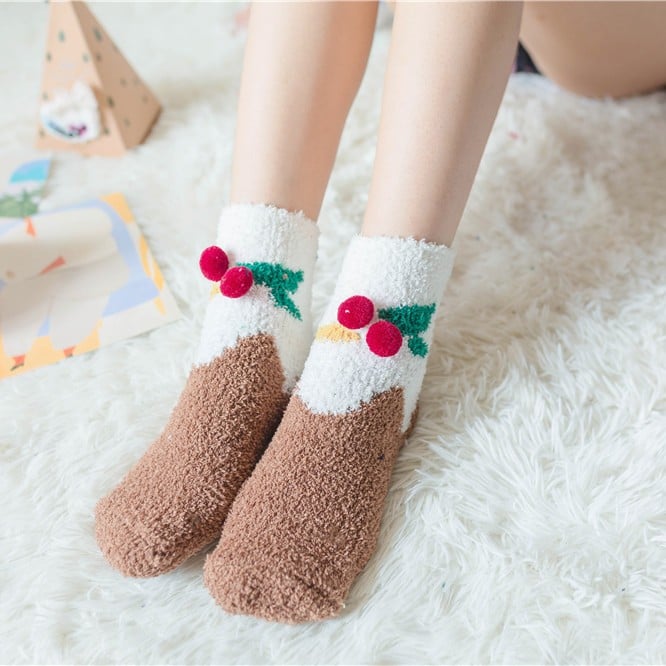 BowLift | MerryFeet Cozy Christmas Socks | Plush Coral Fleece | Warm Winter Gift Box