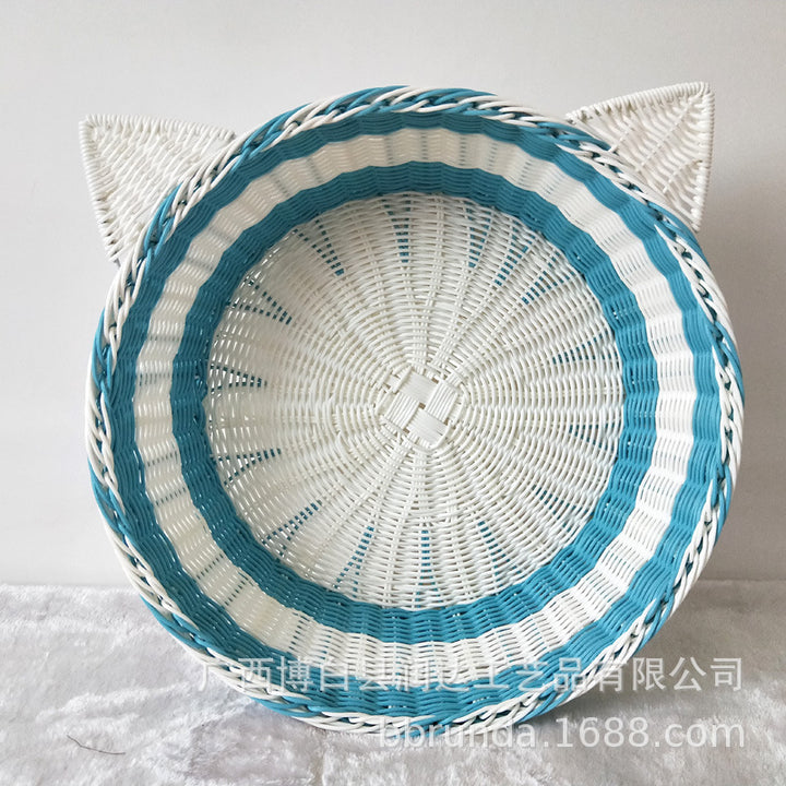 Cat Ear Woven Storage Basket Bowlift