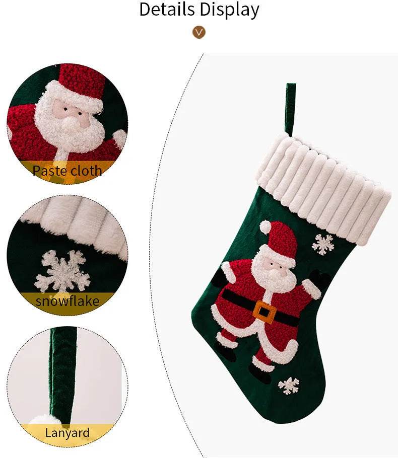 BowLift | Christmas Decorations Gold Velvet Patch Christmas Stockings