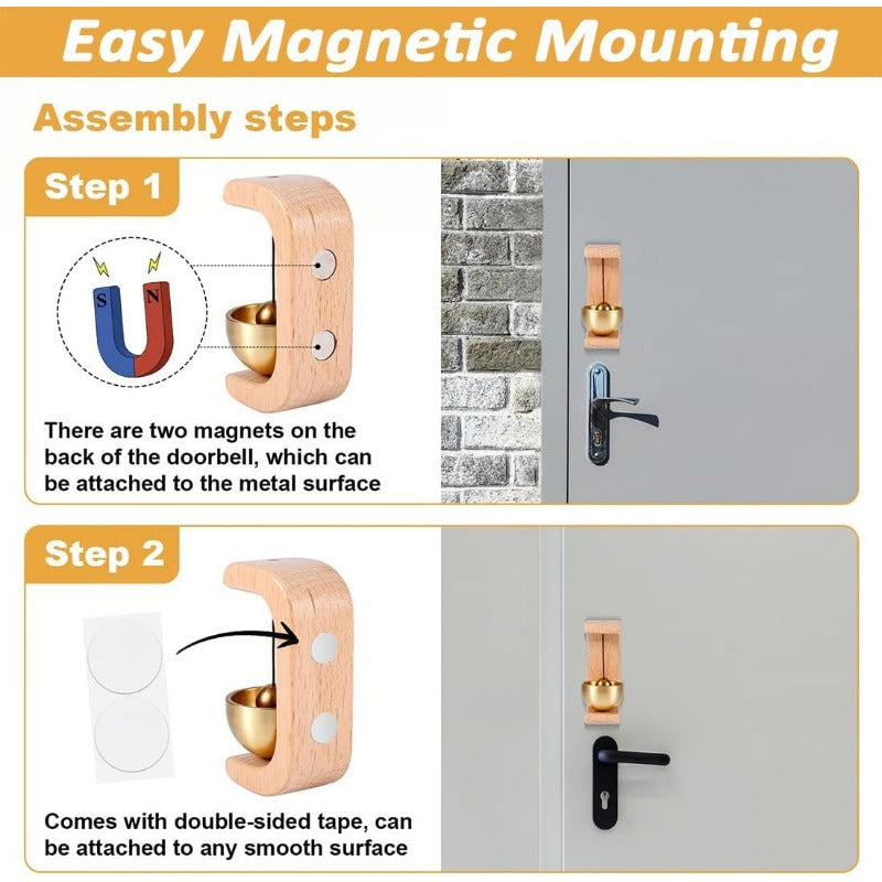 Magnetic Wooden Doorbell Bowlift