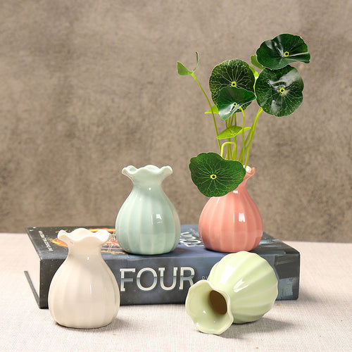 Elegant Curved Ceramic Flower Vase Bowlift