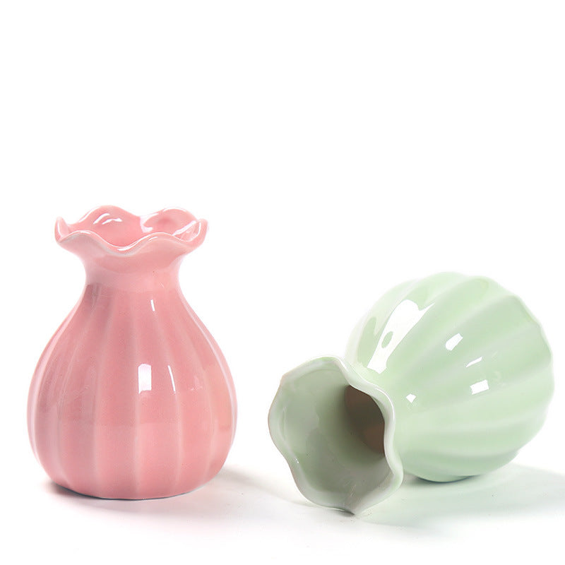 Elegant Curved Ceramic Flower Vase Bowlift