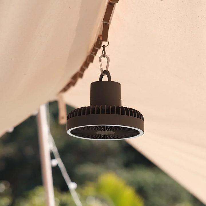 Rechargeable 10,000mAh Camping Fan with LED Lighting and Power Bank | Bowlift